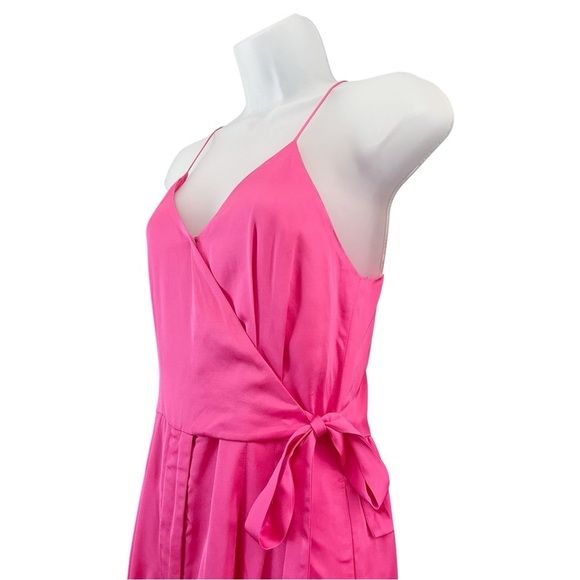 Scotch & Soda Size 34 XS Pink Satin Spaghetti Straps V Neck Racerback Jumpsuit - Picture 6 of 14